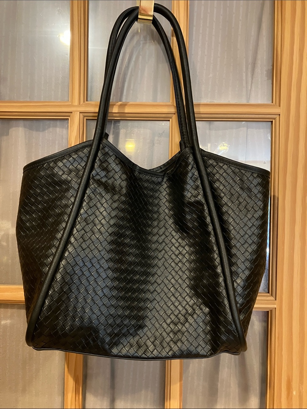 ASOS Black Woven Tote Bag with Shoulder Straps